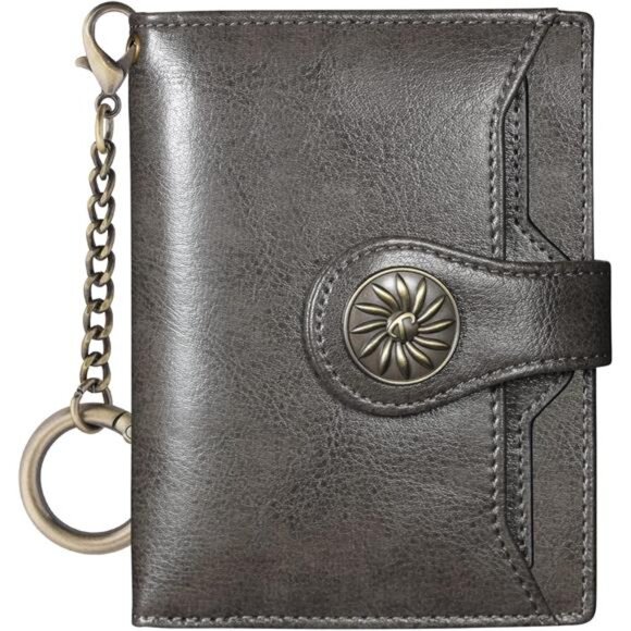 Handbags - Small Wallet with 2 ID Windows, Grey